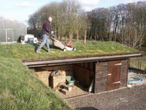 Mowing the Stable Roof Mowing the Stable Roof